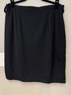 Vintage Escada Margaretha Ley Black 100% Virgin Wool Pencil Skirt Size 42 German